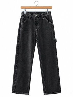 J.Galt Black Carpenter Jeans Size S Contrast Stitch Utility